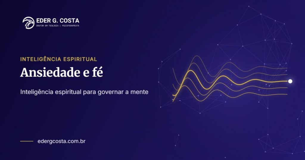 Ondas que se acalmam, simbolizando a mente ansiosa sendo governada pela fé