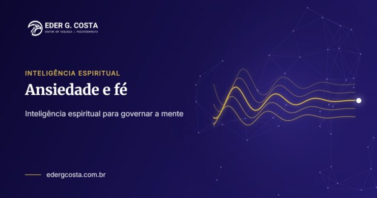 Ondas que se acalmam, simbolizando a mente ansiosa sendo governada pela fé