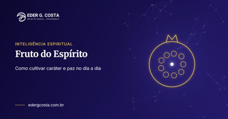 Romã dourada estilizada simbolizando o fruto do Espírito