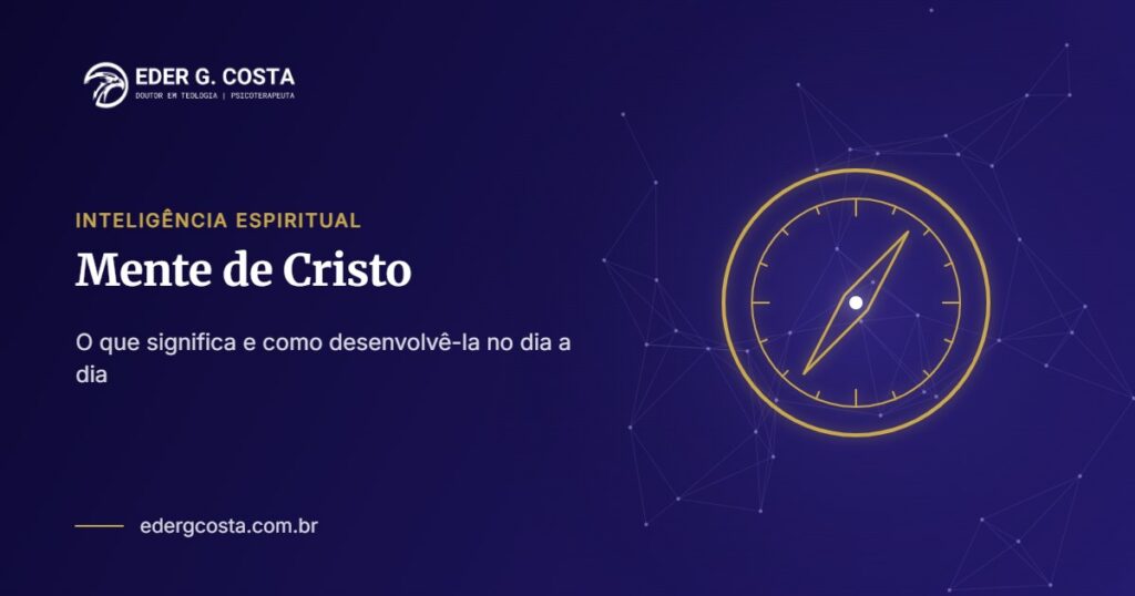 Bússola dourada simbolizando a mente de Cristo orientando pensamentos e decisões