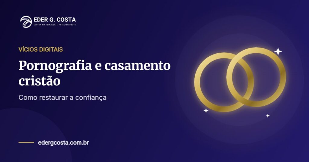 Alianças de casamento entrelaçadas, simbolizando a restauração da confiança no casamento cristão