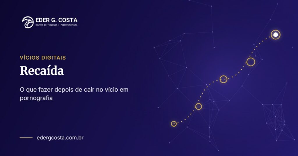 Caminho pontilhado ascendente simbolizando a recuperação após uma recaída